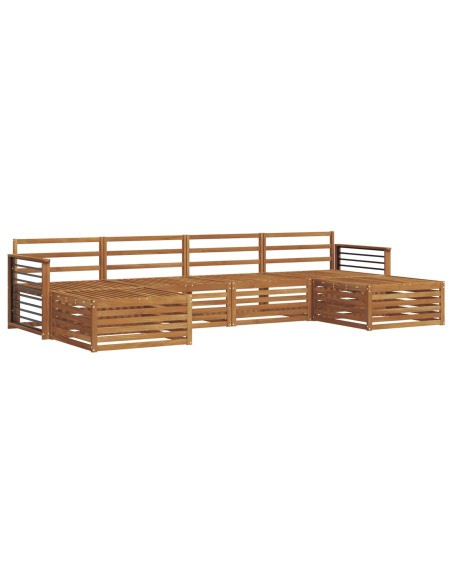 Set divani 6 pcs Naturale Legno di Acacia Massello