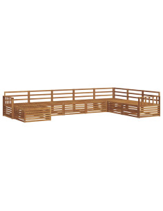 Set divani 8 pcs Naturale Legno di Acacia Massello 2