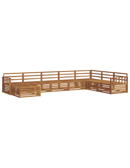 Set divani 8 pcs Naturale Legno di Acacia Massello