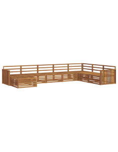 Set divani 8 pcs Naturale Legno di Acacia Massello 2