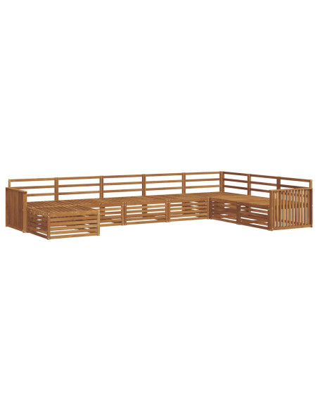 Set divani 8 pcs Naturale Legno di Acacia Massello