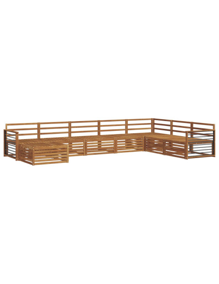 Set divani 8 pcs Naturale Legno di Acacia Massello