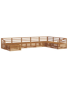 Set divani 8 pcs Naturale Legno di Acacia Massello 2