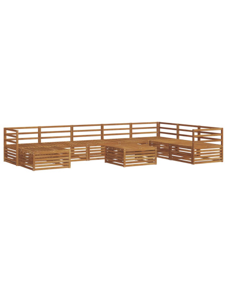 Set divani 9 pcs Naturale Legno di Acacia Massello