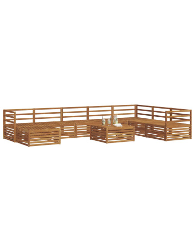 Set divani 9 pcs Naturale Legno di Acacia Massello