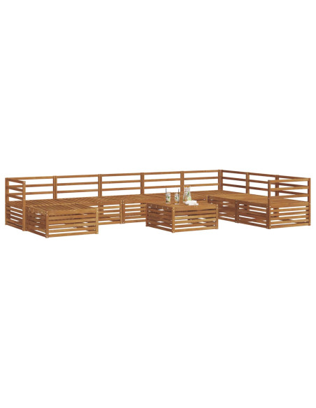Set divani 9 pcs Naturale Legno di Acacia Massello