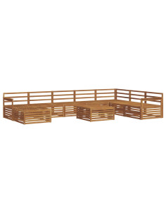 Set divani 9 pcs Naturale Legno di Acacia Massello 2