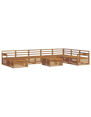 Set divani 9 pcs Naturale Legno di Acacia Massello