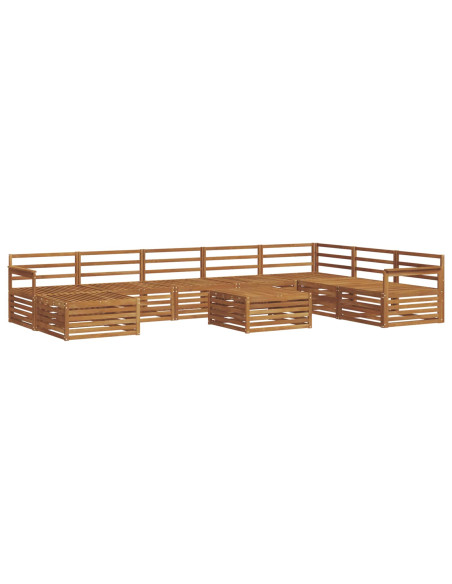 Set divani 9 pcs Naturale Legno di Acacia Massello
