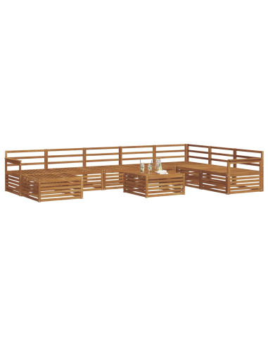 Set divani 9 pcs Naturale Legno di Acacia Massello
