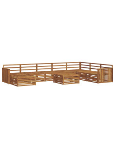 Set divani 9 pcs Naturale Legno di Acacia Massello 2