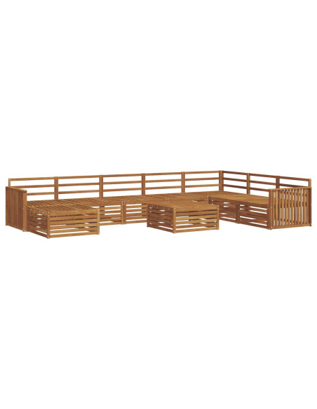 Set divani 9 pcs Naturale Legno di Acacia Massello
