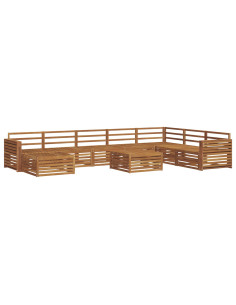 Set divani 9 pcs Naturale Legno di Acacia Massello 2