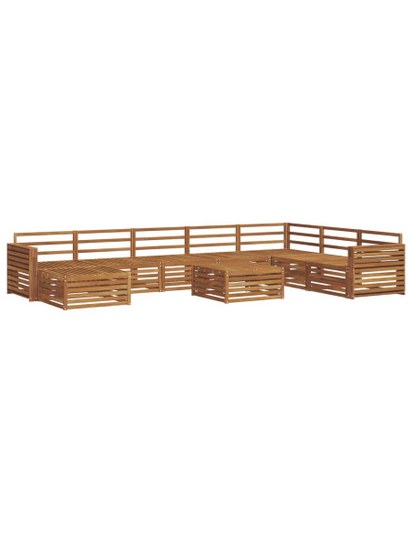 Set divani 9 pcs Naturale Legno di Acacia Massello