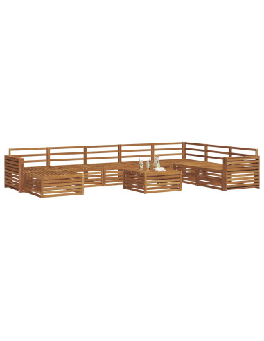Set divani 9 pcs Naturale Legno di Acacia Massello
