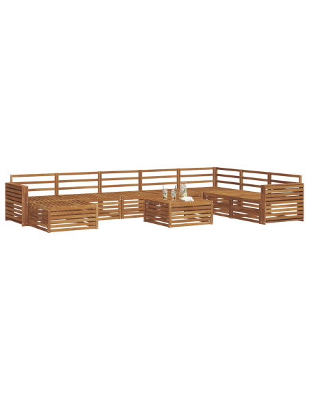 Set divani 9 pcs Naturale Legno di Acacia Massello
