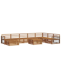 Set divani 9 pcs Naturale Legno di Acacia Massello 2