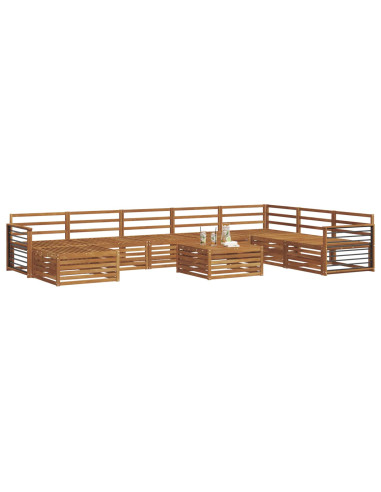Set divani 9 pcs Naturale Legno di Acacia Massello