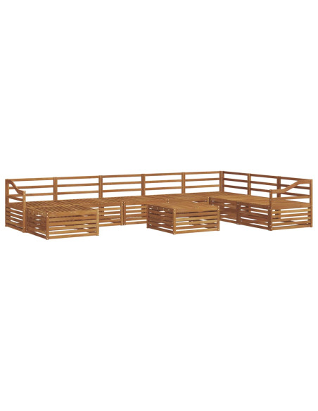 Set divani 9 pcs Naturale Legno di Acacia Massello