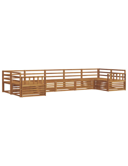 Set divani 7 pcs Naturale Legno di Acacia Massello