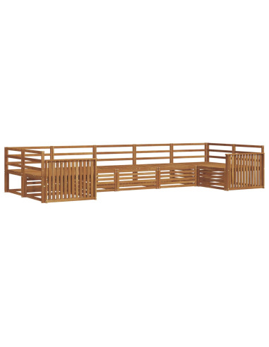 Set divani 7 pcs Naturale Legno di Acacia Massello