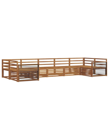 Set divani 7 pcs Naturale Legno di Acacia Massello
