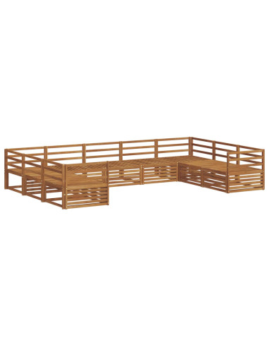 Set divani 9 pcs Naturale Legno di Acacia Massello