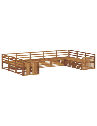 Set divani 9 pcs Naturale Legno di Acacia Massello