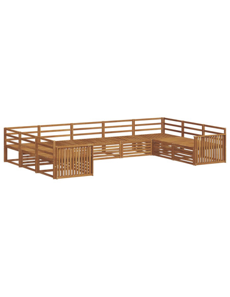 Set divani 9 pcs Naturale Legno di Acacia Massello