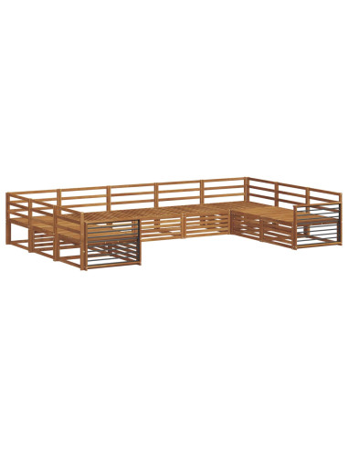 Set divani 9 pcs Naturale Legno di Acacia Massello