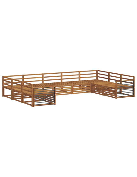 Set divani 9 pcs Naturale Legno di Acacia Massello
