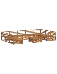 Set divani 10 pcs Naturale Legno di Acacia Massello 2