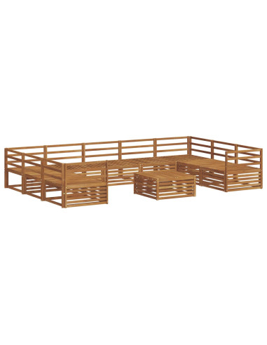 Set divani 10 pcs Naturale Legno di Acacia Massello