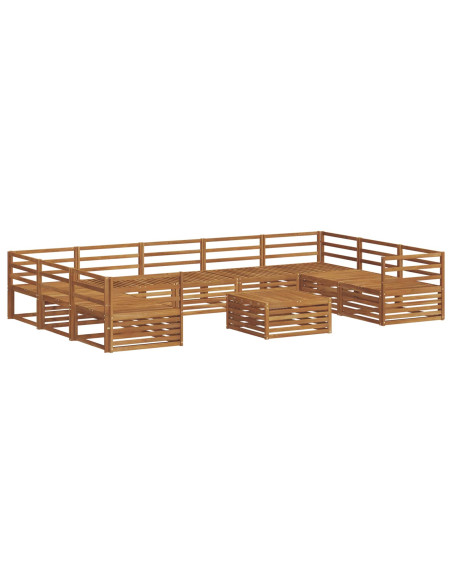 Set divani 10 pcs Naturale Legno di Acacia Massello