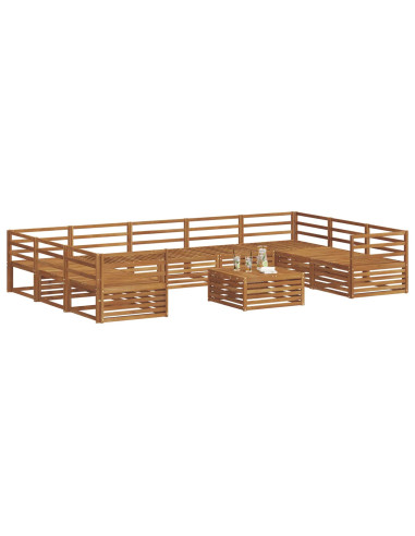 Set divani 10 pcs Naturale Legno di Acacia Massello