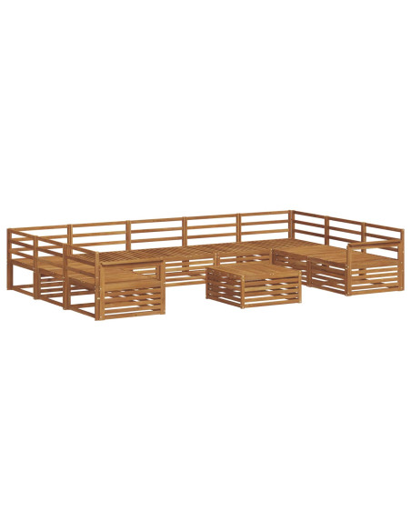 Set divani 10 pcs Naturale Legno di Acacia Massello