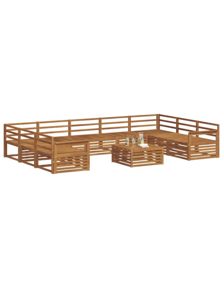 Set divani 10 pcs Naturale Legno di Acacia Massello
