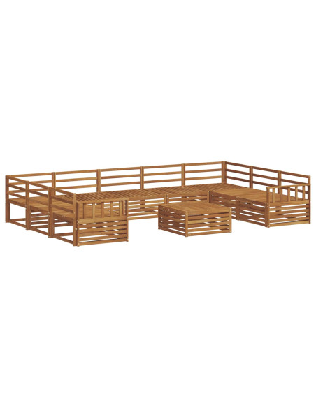 Set divani 10 pcs Naturale Legno di Acacia Massello