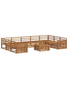 Set divani 10 pcs Naturale Legno di Acacia Massello 2