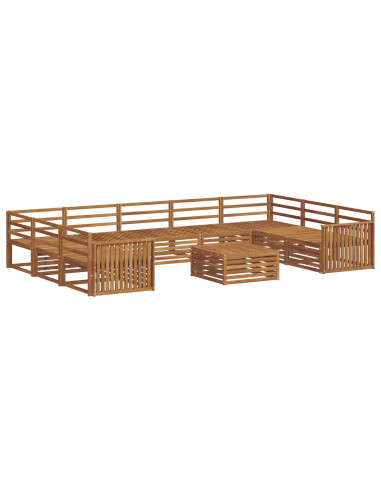 Set divani 10 pcs Naturale Legno di Acacia Massello