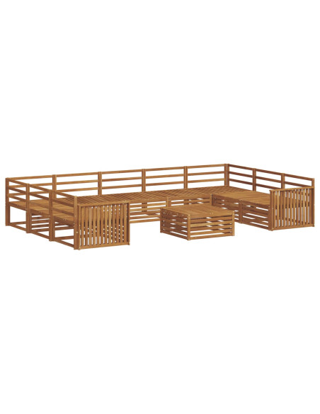 Set divani 10 pcs Naturale Legno di Acacia Massello