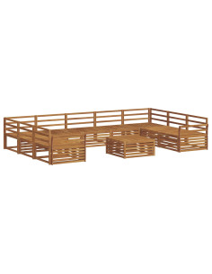 Set divani 10 pcs Naturale Legno di Acacia Massello 2