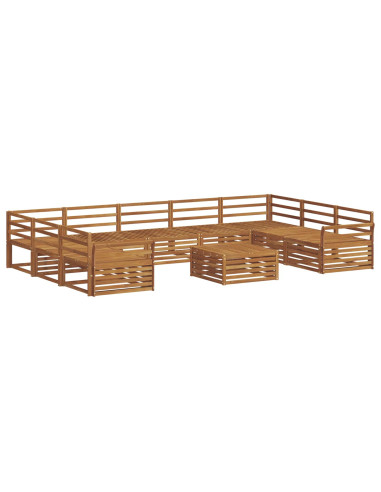 Set divani 10 pcs Naturale Legno di Acacia Massello