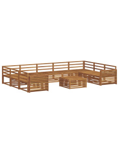 Set divani 10 pcs Naturale Legno di Acacia Massello 2