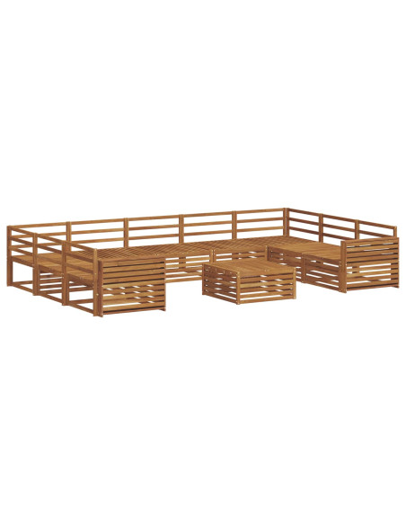 Set divani 10 pcs Naturale Legno di Acacia Massello