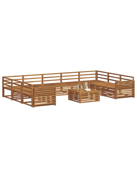 Set divani 10 pcs Naturale Legno di Acacia Massello