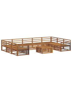 Set divani 10 pcs Naturale Legno di Acacia Massello 2