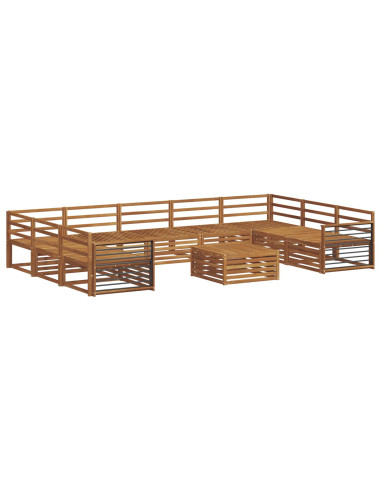 Set divani 10 pcs Naturale Legno di Acacia Massello