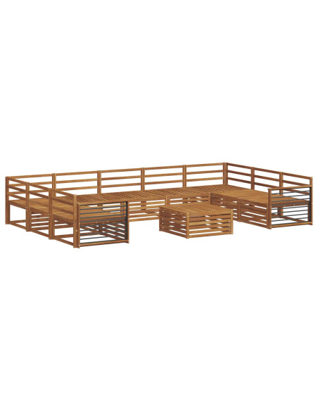 Set divani 10 pcs Naturale Legno di Acacia Massello