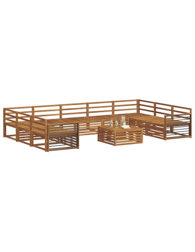 Set divani 10 pcs Naturale Legno di Acacia Massello